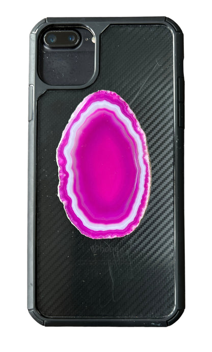 Agate Slice Crystal Phone Grip