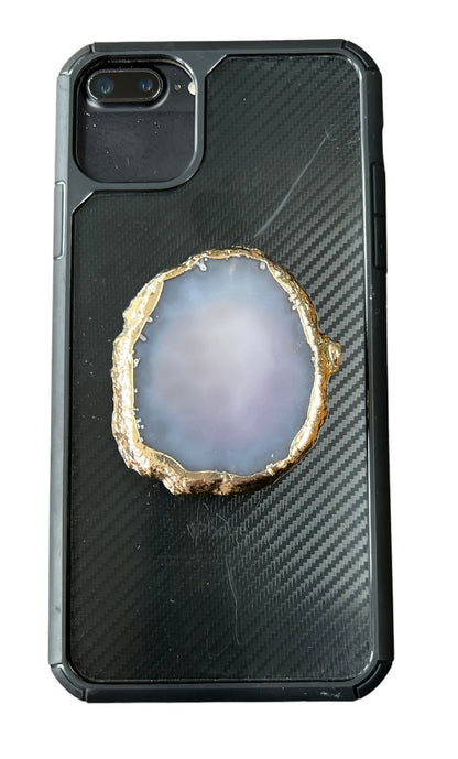 Agate Slice Crystal Phone Grip