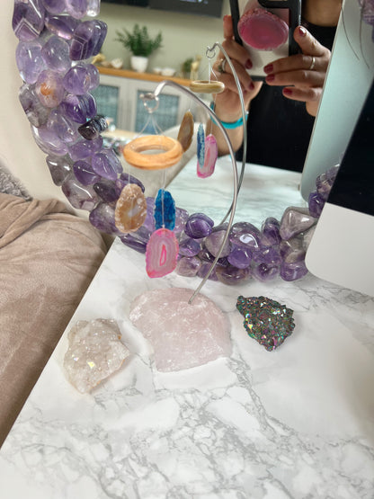Agate Crystal Slice Desk Chime Mobile