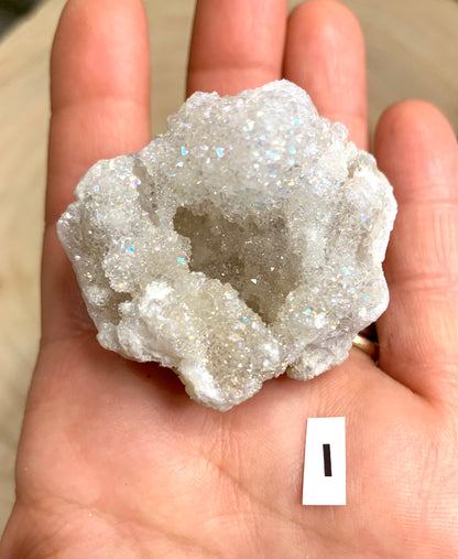 Angel Aura Rainbow Quartz Geode Cluster - CrystalBoutique.co.uk 