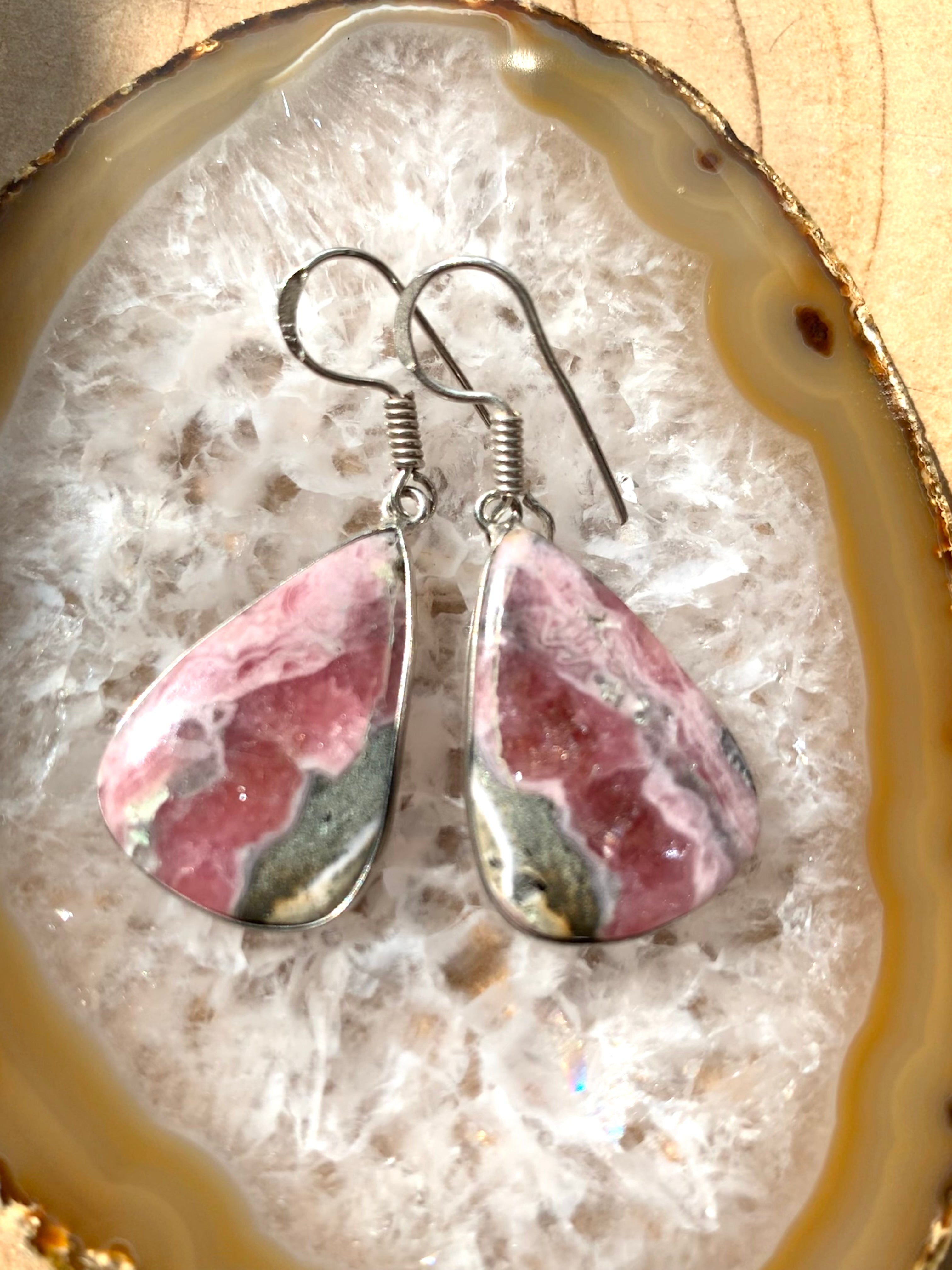 Rhodonite earrings store