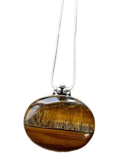 Tiger Eye Crystal Pendant Necklace