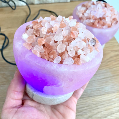 Himalayan Salt Mini Fire Bowl USB Colour Changing Lamp - Crystal Boutique.co.uk