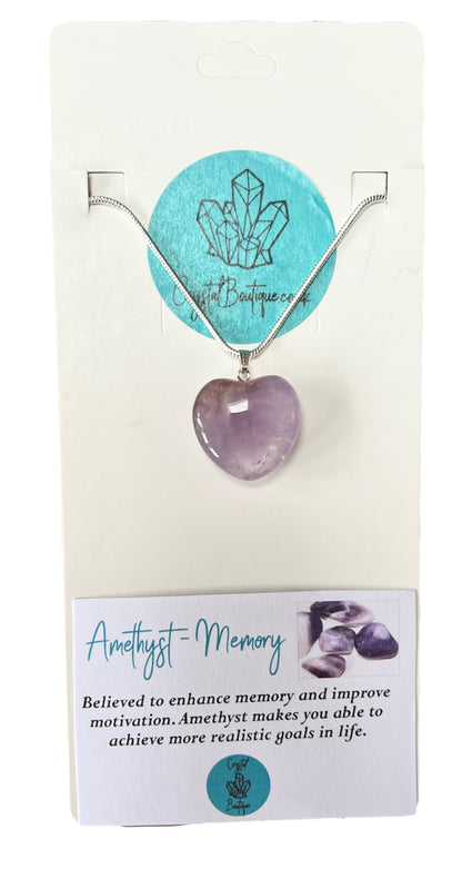 Puffed Heart Crystal Heart Shaped Pendant Necklace