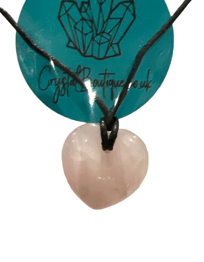 Crystal Threaded Heart Pendant Corded Necklace