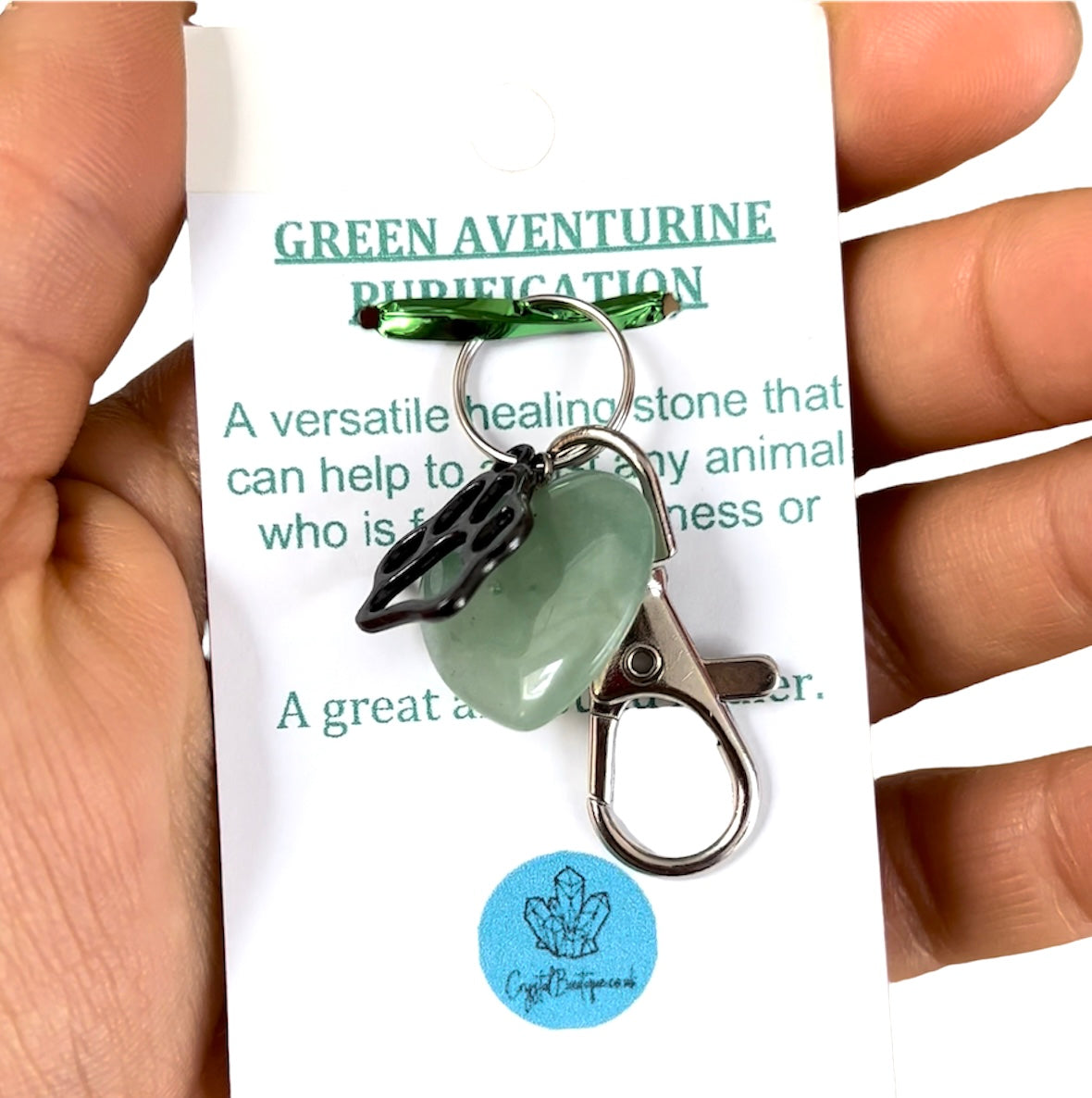 Green Aventurine Crystal Healing Gemstone Collar Charms for Pets