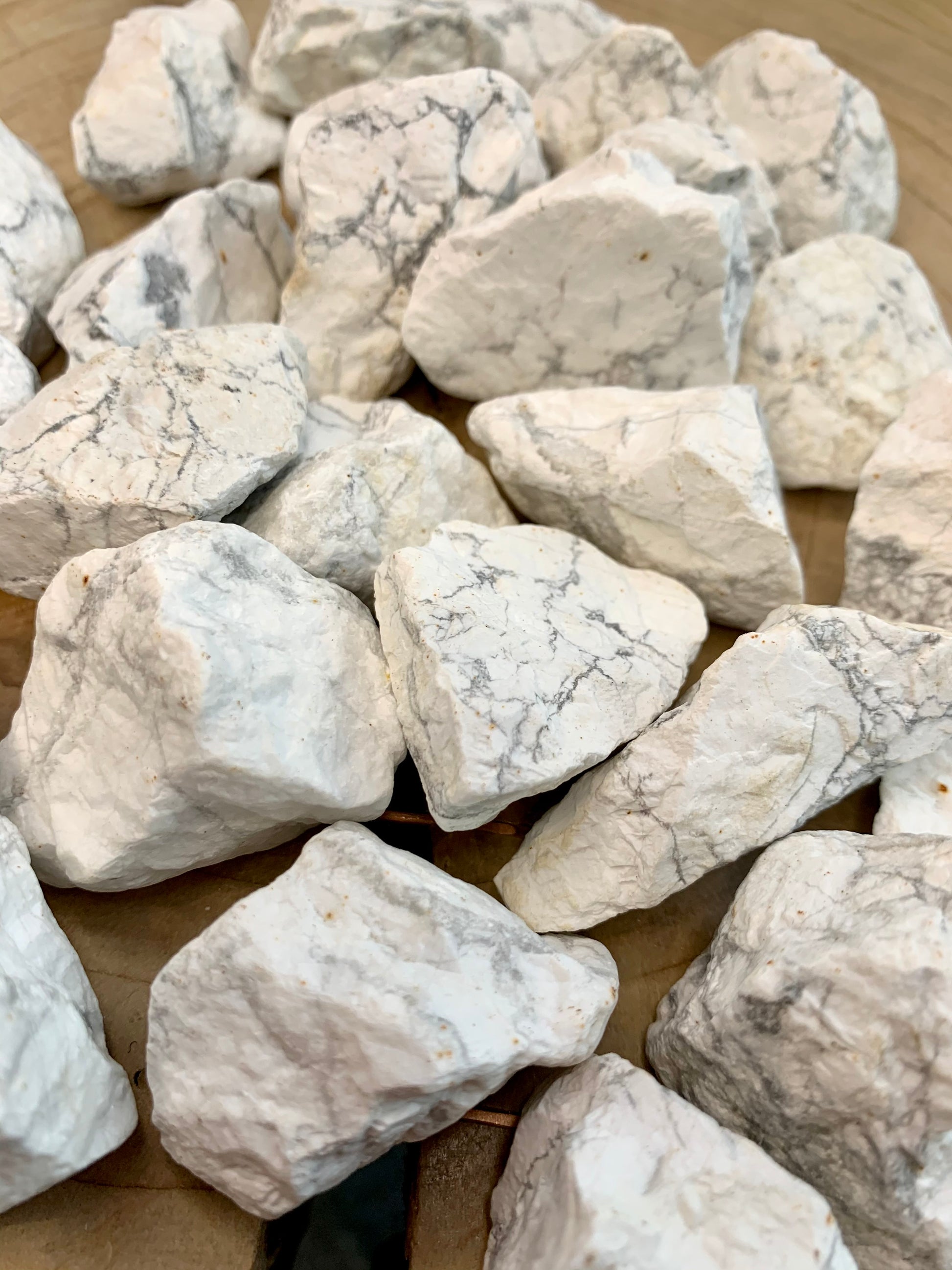 White Howlite Rough Crystal Stone