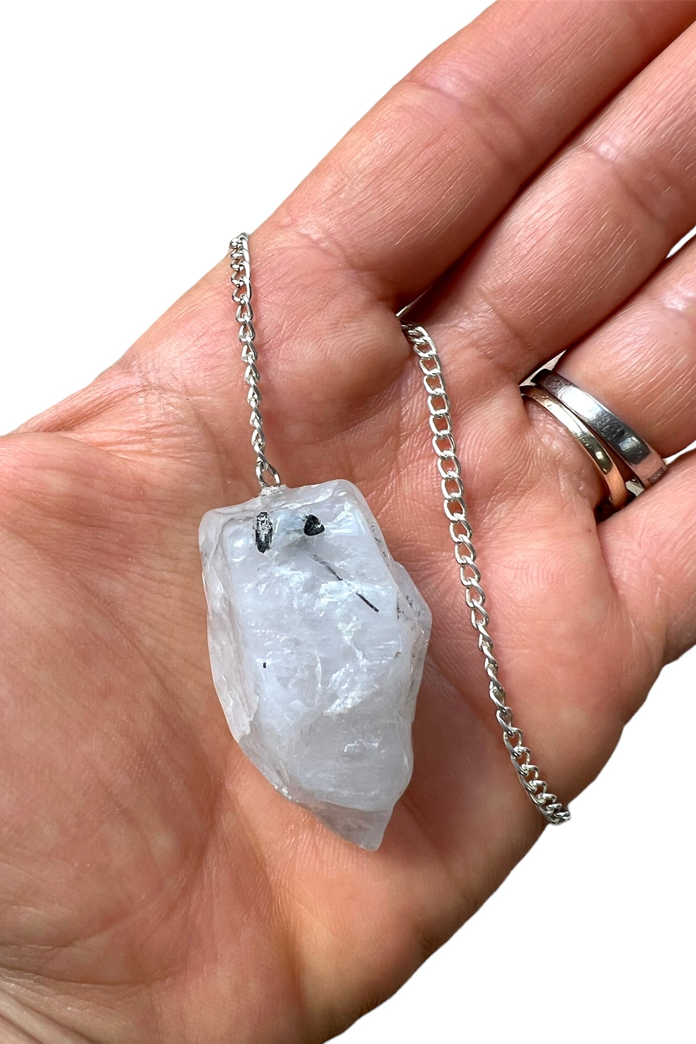 Rainbow Moonstone Crystal Dowsing Pendulums