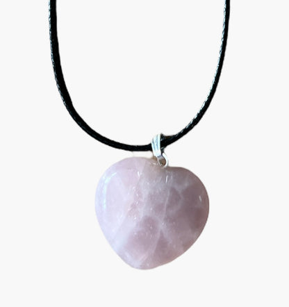 Puffed Heart Crystal Heart Shaped Pendant Necklace