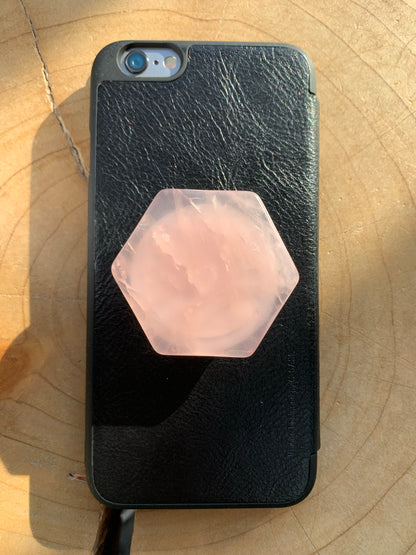 Assorted Hexagon Quartz Crystal Gemstone Mobile Phone Grip