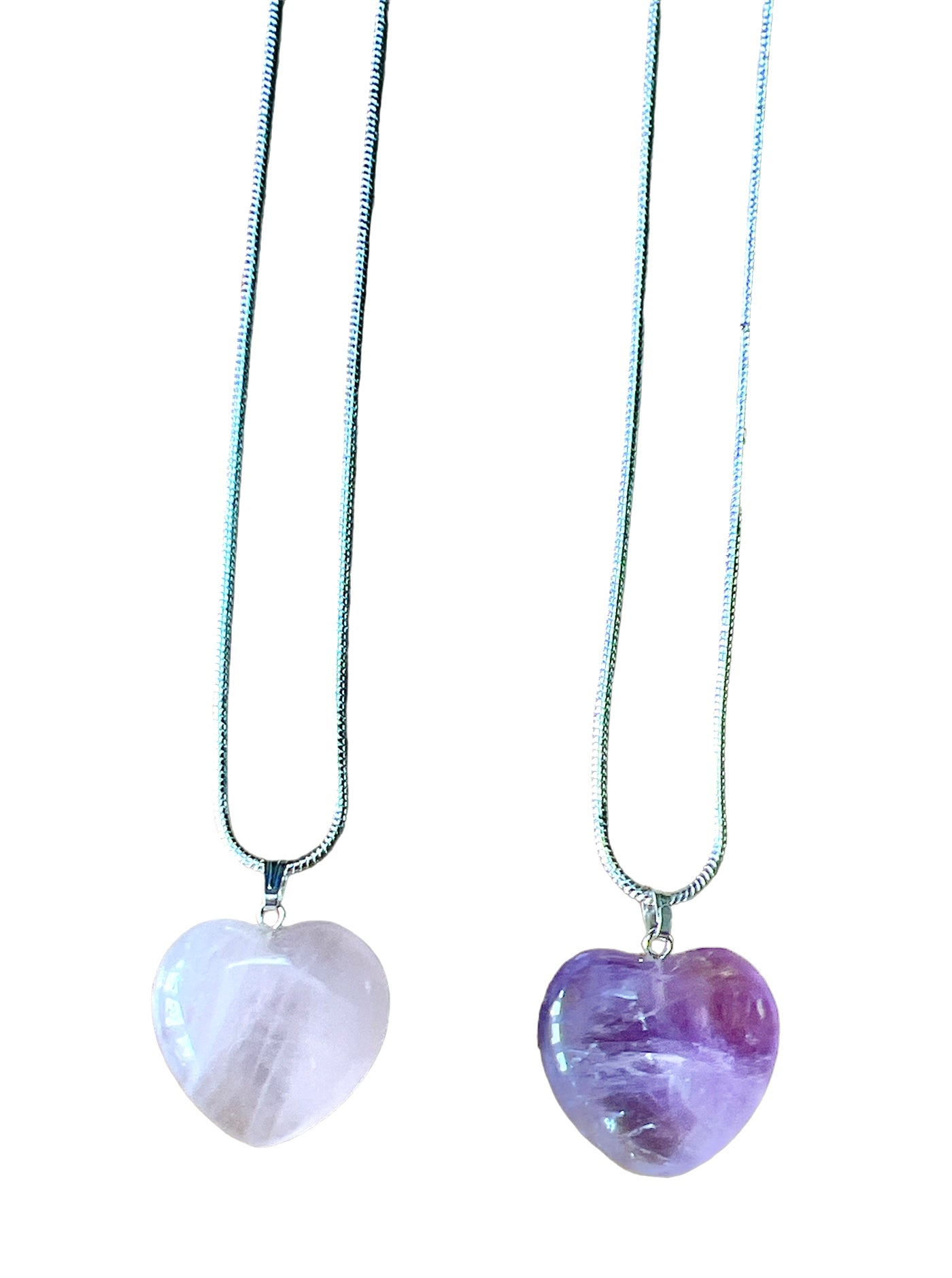 Puffed Heart Crystal Heart Shaped Pendant Necklace