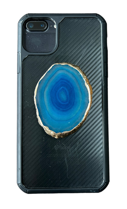 Agate Slice Crystal Phone Grip