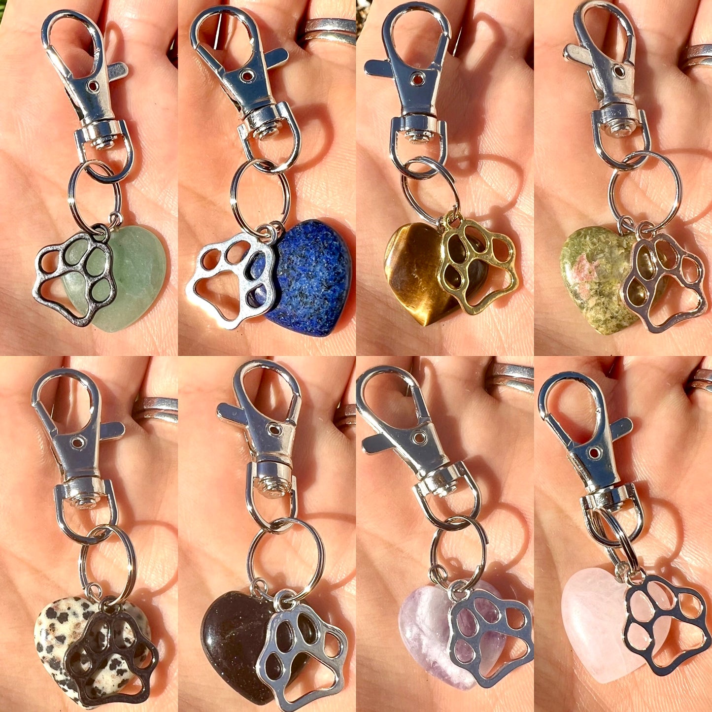 Crystal Healing Gemstone Collar Charms for Pets