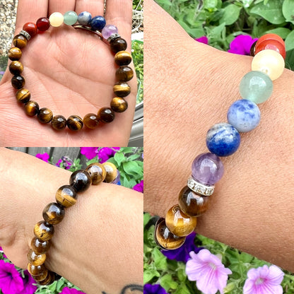 Tiger Eye Chakra Cleansing Power Beaded Stretch Bracelet