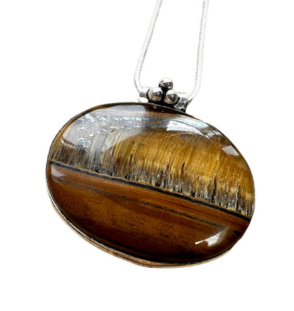Tiger Eye Crystal Pendant Necklace