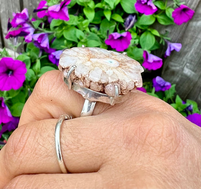 Solar Quartz Nude Dyed Crystal Ring