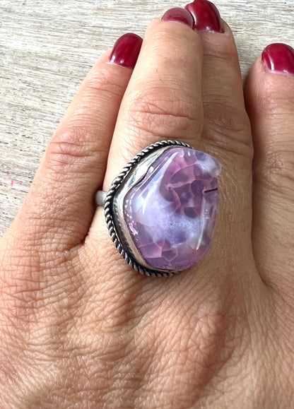Solar Quartz Crackle Dyed Crystal Ring