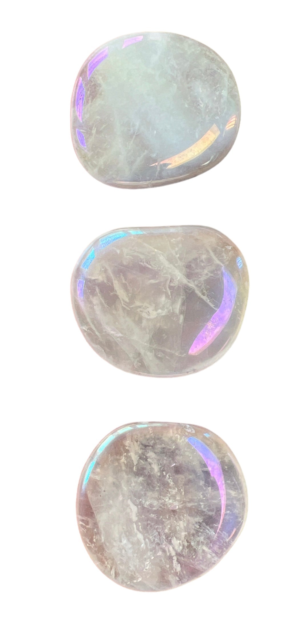 Rose Quartz Aura Plated Pebble - Crystal Boutique.co.uk