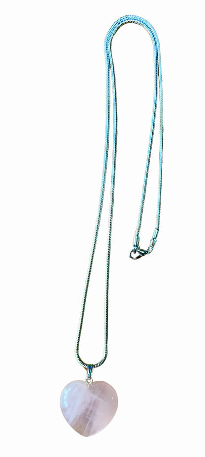 Puffed Heart Crystal Heart Shaped Pendant Necklace