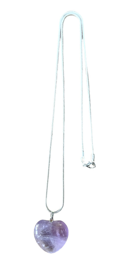 Puffed Heart Crystal Heart Shaped Pendant Necklace