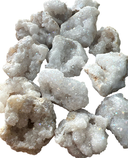 Angel Aura Quartz Geode Clusters
