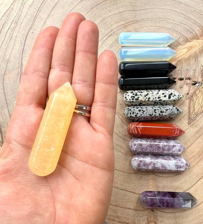 Crystal Wand Point Rounded End Orange Calcite
