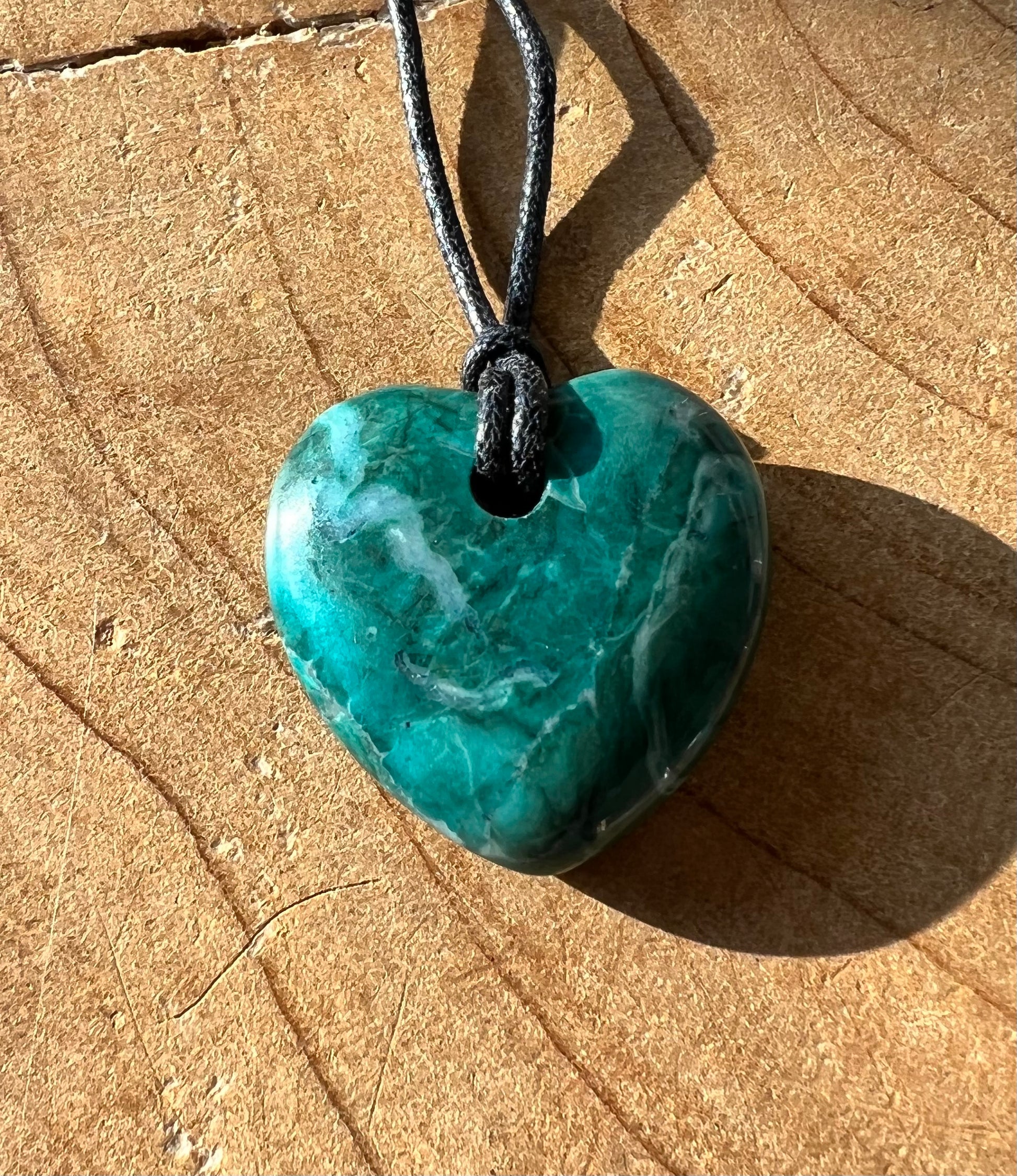 Chrysocolla Howlite Crystal Heart Shaped Pendant Corded Necklaces