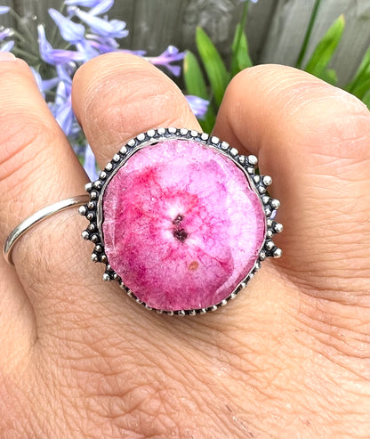 Solar Quartz Dyed Crystal Ring