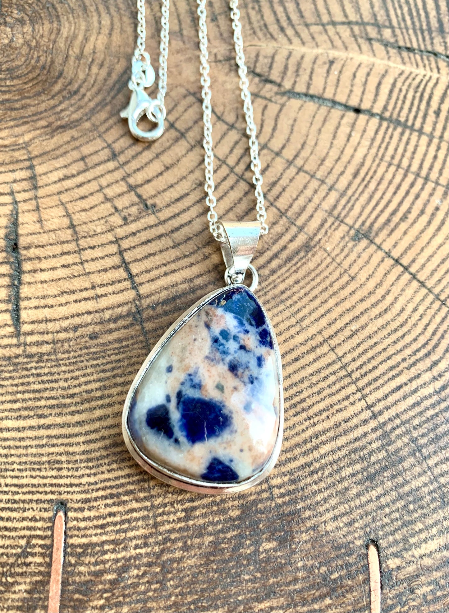 Sodalite Crystal Pendant Necklace 