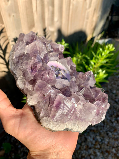 Amethyst Cluster Tea Light Candle Holder - crystalboutique.co.uk