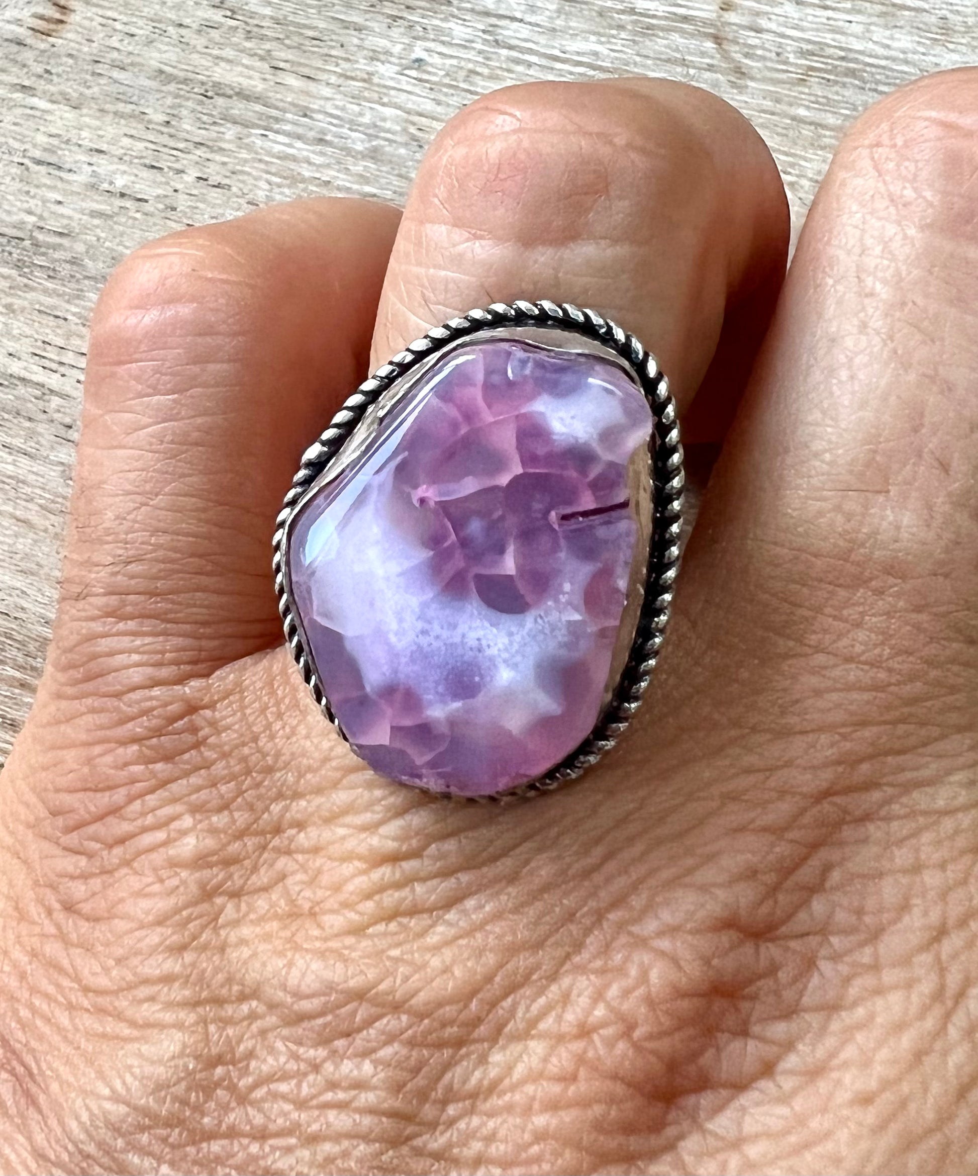 Solar Quartz Crackle Dyed Crystal Ring