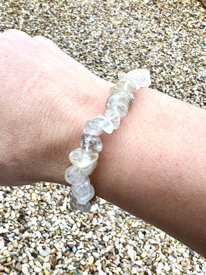Rutilated Quartz Chip Bracelet 