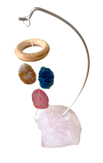 Agate Crystal Slice Desk Chime Mobile