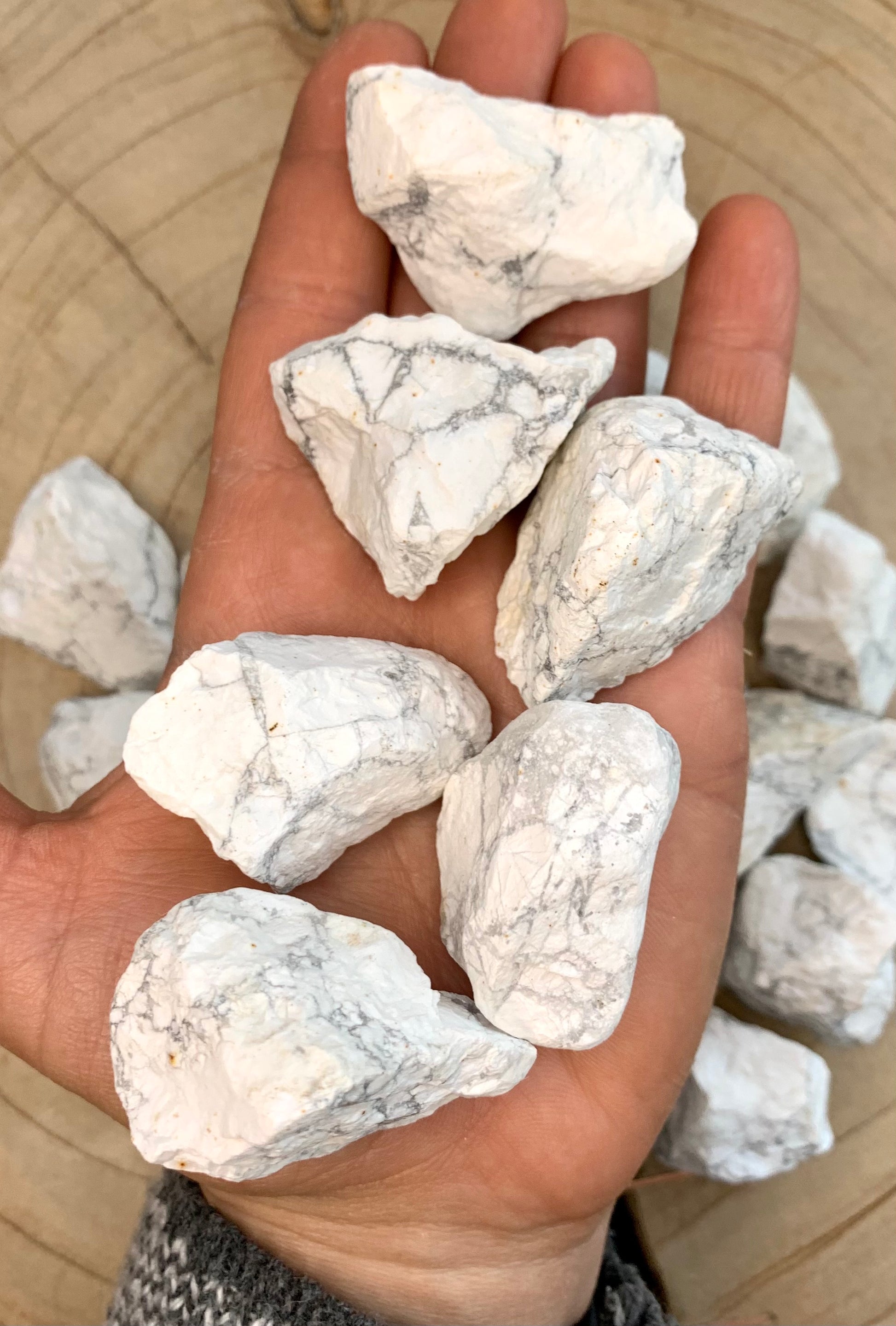 White Howlite Rough Crystal Stone