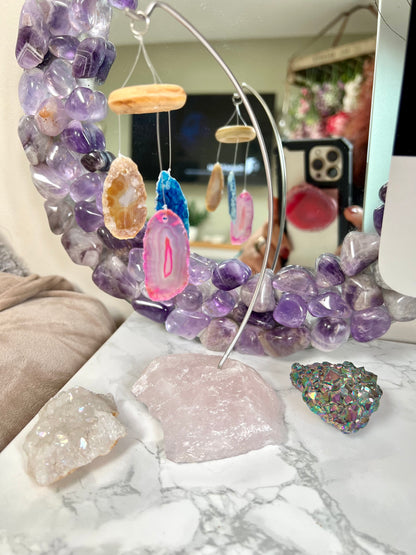 Agate Crystal Slice Desk Chime Mobile