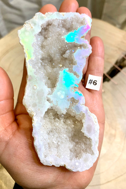 Angel Aura Rainbow Quartz Geode Cluster - CrystalBoutique.co.uk 