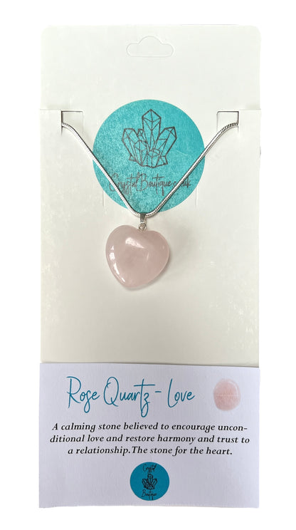 Puffed Heart Crystal Heart Shaped Pendant Necklace