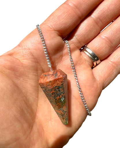 Unakite Crystal Dowsing Pendulums