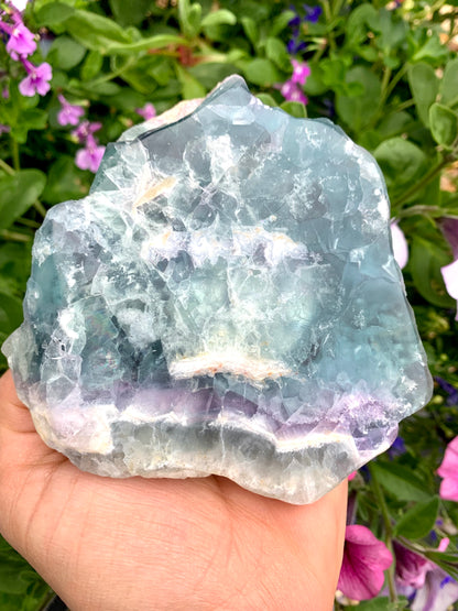 Fluorite Crystal Polished Slice Tea Light Candle Holder