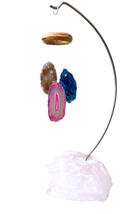 Agate Crystal Slice Desk Chime Mobile